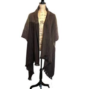 Peoli Hand Spun & Knit Wool Cardigan Brown Women's OS NWT
